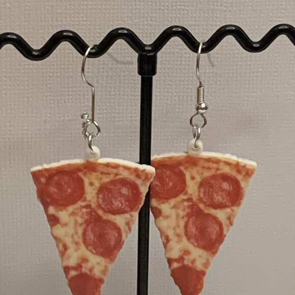 Pizza Earring, Funny Food Earring, Gift Idea, Silly Earring, Pizza Party, Food - Picture 5 of 5